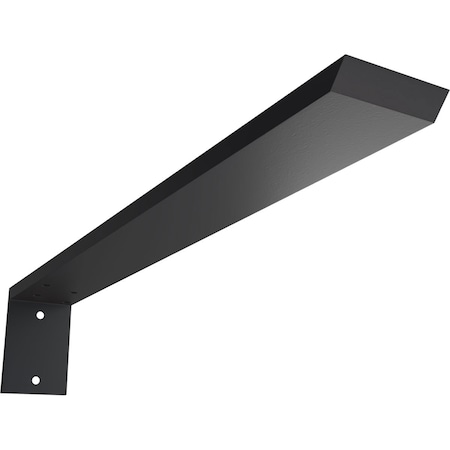 Ekena Millwork Hidden Support Steel Heavy Duty Bracket w/ Back Plate, Powder Coated Black 2 1/2"W x 20"D x 4"H BKTM02X20X04HBPBL